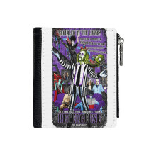 (Betelgeuse! Beetle Juice! Beetlejuice!_3116) Men's Women PU Leather Wallets Compact Bifold with Zipper & Multiple Card Coins Slots Black Stylish Durable Graphic Design Print for Girl Boys