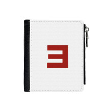 (Eminem E_425) Men's Women PU Leather Wallets Compact Bifold with Zipper & Multiple Card Coins Slots Black Stylish Durable Graphic Design Print for Girl Boys
