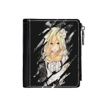 (Date A Live Anime, Mukuro Hoshimiya._1403) Men's Women PU Leather Wallets Compact Bifold with Zipper & Multiple Card Coins Slots Black Stylish Durable Graphic Design Print for Girl Boys