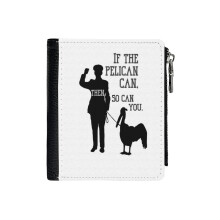 (Endeavour - If The Pelican Can_879) Men's Women PU Leather Wallets Compact Bifold with Zipper & Multiple Card Coins Slots Black Stylish Durable Graphic Design Print for Girl Boys