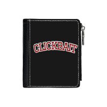 (David Dobrik Clickbait _474) Men's Women PU Leather Wallets Compact Bifold with Zipper & Multiple Card Coins Slots Black Stylish Durable Graphic Design Print for Girl Boys