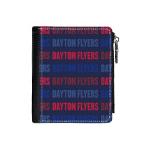 (Dayton Flyers Pattern_4603) Men's Women PU Leather Wallets Compact Bifold with Zipper & Multiple Card Coins Slots Black Stylish Durable Graphic Design Print for Girl Boys