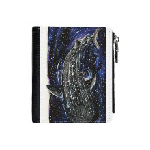 (As Above, So Below_3285) Men's Women PU Leather Wallets Compact Bifold with Zipper & Multiple Card Coins Slots Black Stylish Durable Graphic Design Print for Girl Boys