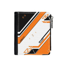 (Asiimov_2721) Men's Women PU Leather Wallets Compact Bifold with Zipper & Multiple Card Coins Slots Black Stylish Durable Graphic Design Print for Girl Boys