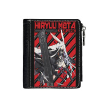 (AZUR LANE HIRYUU META_6722) Men's Women PU Leather Wallets Compact Bifold with Zipper & Multiple Card Coins Slots Black Stylish Durable Graphic Design Print for Girl Boys