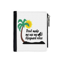 (Fuuny Lifeguard Don't Make Me Use My Lifeguard Voice,gift Idea For Lovers Beach_3443) Men's Women PU Leather Wallets Compact Bifold with Zipper & Multiple Card Coins Slots Black Stylish Durable Graphic Design Print for Girl Boys