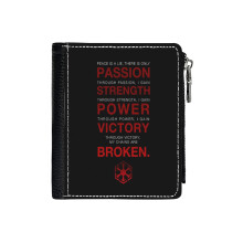 (Code Of The Sith_1241) Men's Women PU Leather Wallets Compact Bifold with Zipper & Multiple Card Coins Slots Black Stylish Durable Graphic Design Print for Girl Boys