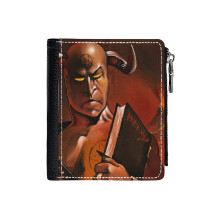 (Demonic Tutor Magic The Gathering_88) Men's Women PU Leather Wallets Compact Bifold with Zipper & Multiple Card Coins Slots Black Stylish Durable Graphic Design Print for Girl Boys