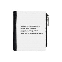 (Derry Girls Quote_6989) Men's Women PU Leather Wallets Compact Bifold with Zipper & Multiple Card Coins Slots Black Stylish Durable Graphic Design Print for Girl Boys
