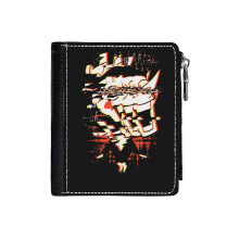 (Deltarune Merch Nows Your Chance_1055) Men's Women PU Leather Wallets Compact Bifold with Zipper & Multiple Card Coins Slots Black Stylish Durable Graphic Design Print for Girl Boys