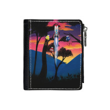 (Blast Off_1683) Men's Women PU Leather Wallets Compact Bifold with Zipper & Multiple Card Coins Slots Black Stylish Durable Graphic Design Print for Girl Boys