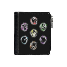 (7 Deadly Sins_3447) Men's Women PU Leather Wallets Compact Bifold with Zipper & Multiple Card Coins Slots Black Stylish Durable Graphic Design Print for Girl Boys