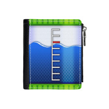 (Blue Ink Tank_105) Men's Women PU Leather Wallets Compact Bifold with Zipper & Multiple Card Coins Slots Black Stylish Durable Graphic Design Print for Girl Boys