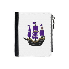 (Clarinetstain The Boat_876) Men's Women PU Leather Wallets Compact Bifold with Zipper & Multiple Card Coins Slots Black Stylish Durable Graphic Design Print for Girl Boys