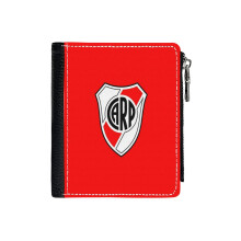 (Club Atlético River Plate_3084) Men's Women PU Leather Wallets Compact Bifold with Zipper & Multiple Card Coins Slots Black Stylish Durable Graphic Design Print for Girl Boys