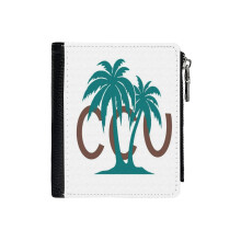 (Coastal Carolina_2204) Men's Women PU Leather Wallets Compact Bifold with Zipper & Multiple Card Coins Slots Black Stylish Durable Graphic Design Print for Girl Boys