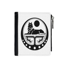 (Coat Of Arms Of The Chechen Republic Of Ichkeria_4947) Men's Women PU Leather Wallets Compact Bifold with Zipper & Multiple Card Coins Slots Black Stylish Durable Graphic Design Print for Girl Boys