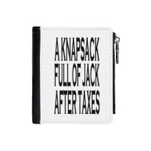 (A Knapsack Full Of Jack After Taxes_3979) Men's Women PU Leather Wallets Compact Bifold with Zipper & Multiple Card Coins Slots Black Stylish Durable Graphic Design Print for Girl Boys