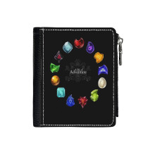 (A Life Of Adventure_725) Men's Women PU Leather Wallets Compact Bifold with Zipper & Multiple Card Coins Slots Black Stylish Durable Graphic Design Print for Girl Boys