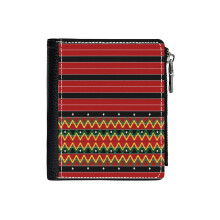 (A Pattern From The Philippines_1383) Men's Women PU Leather Wallets Compact Bifold with Zipper & Multiple Card Coins Slots Black Stylish Durable Graphic Design Print for Girl Boys