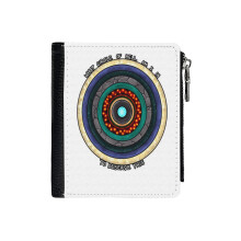 (Circles Of Hell_3547) Men's Women PU Leather Wallets Compact Bifold with Zipper & Multiple Card Coins Slots Black Stylish Durable Graphic Design Print for Girl Boys
