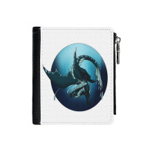 (Abysswing Circle_907) Men's Women PU Leather Wallets Compact Bifold with Zipper & Multiple Card Coins Slots Black Stylish Durable Graphic Design Print for Girl Boys