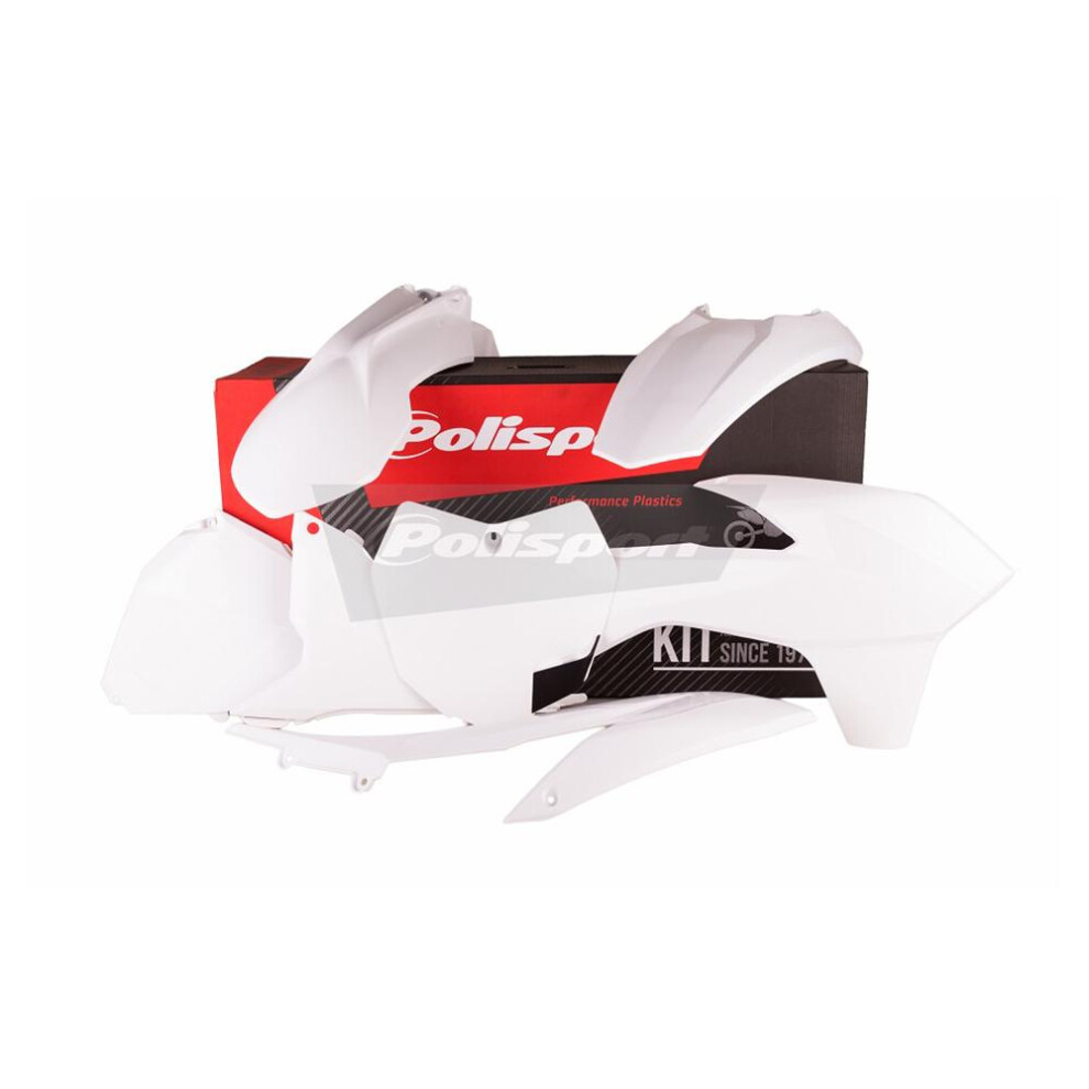 Polisport White Full Plastics Kit - Ktm Sx/Sxf/Xc/Xc-F 2013-15