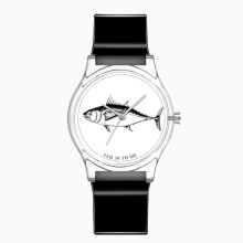 (black) Korean-style simple transparent case watch, creative Fish series ladies' wristwatch, girls' student children's watch