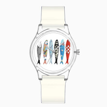 (white) Korean-style simple transparent case watch, creative Fish series ladies' wristwatch, girls' student children's watch