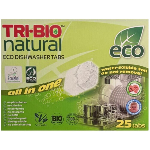 Tri-Bio Eco All In One Dishwasher Tablets 500g (25 Tablets)