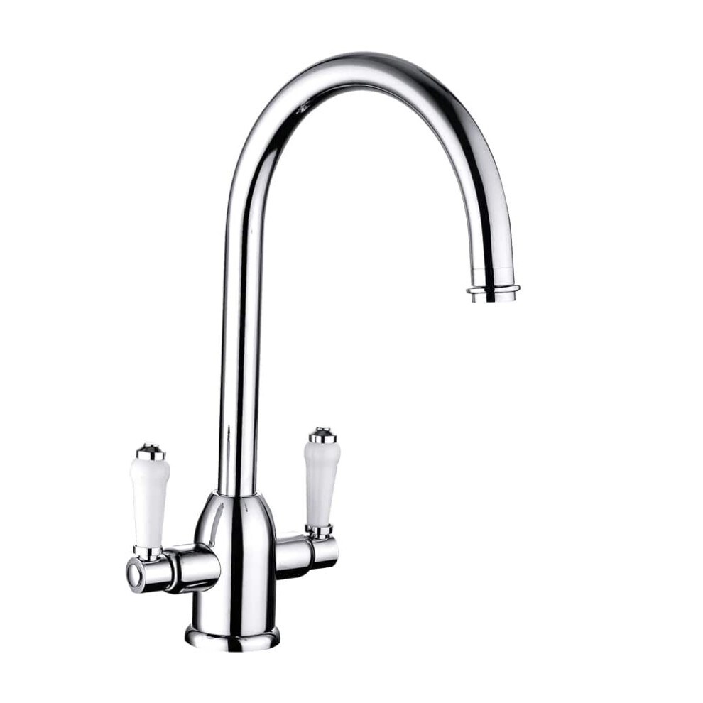 Traditional Dual Handle Kitchen Mixer Tap, Chrome