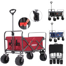 AREBOS foldable handcart | Handcart | Folding cart | Equipment cart | Foldable | Load capacity up to 100 kg | Water- and dirt-repellent | Red