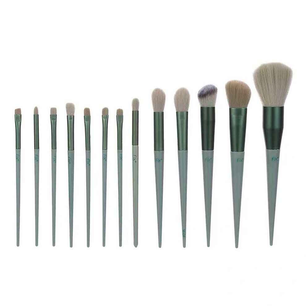 Cosmetic travel bag with 10 professional makeup brushes, premium white marble facial brushes