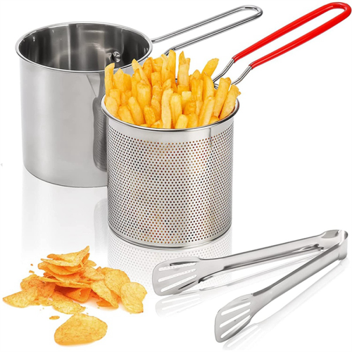 Frittiertopf mit Siebkorb für französisches Hähnchen 2