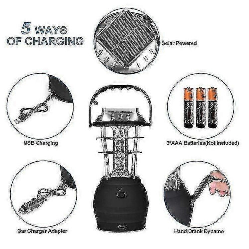LED rechargeable solar hand camping light 2