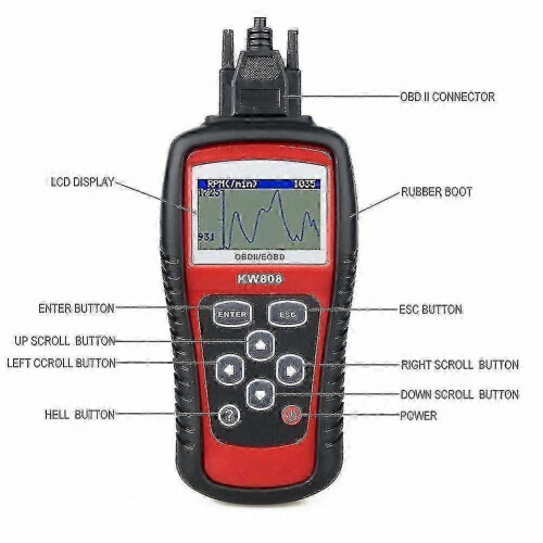 Ms509 Kw808 Obd2 Obdii Eobd Scanner Car Code Reader Tester Diagnostic 2