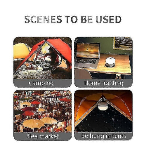 Rechargeable Camping Light Flashlight with Magnet Lighting Fixture Portable Emergency Light 2