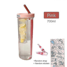 700ml Large Capacity Straw Cup With Independent Tea Compartment Foldin