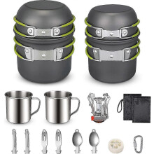 Portable Outdoor Cookware Set: Camping Stove With Pot Combo - Ideal For Campfire Cooking