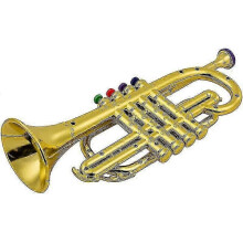 Trumpet Children Musical Wind Instruments ABS Metallic Gold Trumpet With 4 Colorful Keys