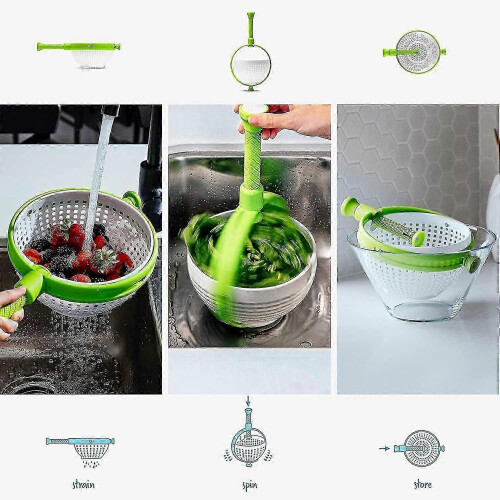Easy-to-use Salad Spinner | Non-scratch, Nylon Spinning Colander | Lettuce Spinner 1