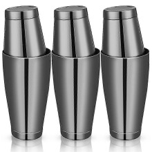 3sets Cocktail Shakers Professional Bar Shaker Boston Shaker Set Stainless Steel Martini Shaker Dri