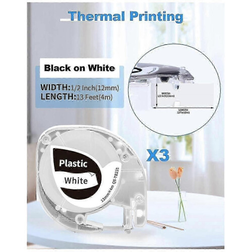 P12 Label Maker Machine with 4 Pack Black on Color Label Tape, Bluetooth Label Printer Support Mult 1