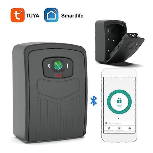 TUYA Smart Key Box Bluetooth Storage Lock Box Smart Life App Wall Mount Security Anti-Theft Lockbox 1