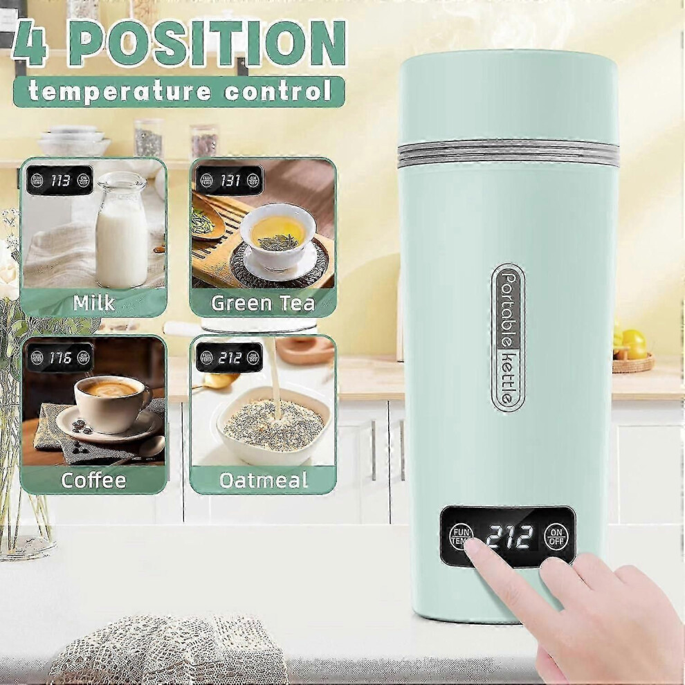 Travel Electric Kettle, 350ml Portable Tea Coffee Kettle With 4 Temperature Control And Lcd Display,
