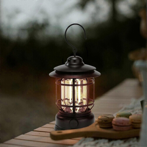 Outdoor camping tent light multi-function retro camping lantern USB charging light emergency portabl 2