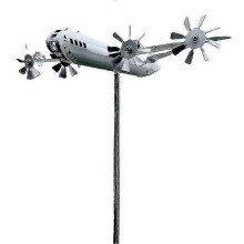 Metal Aircraft Wind Spinner Windmill Outdoor Garden Yard Decoration Ornament