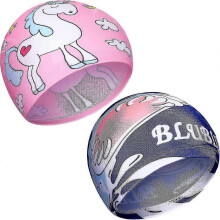 2 Pieces Cute Swim Caps Kids Swimming Cap Cartoon Elastic Polyester Swimming Cap Swimming Cap for Bo
