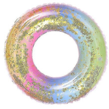 Swimming Ring, Transparent Floating Ring, Rainbow Sequin Swimming Ring Inflatable Pool Float