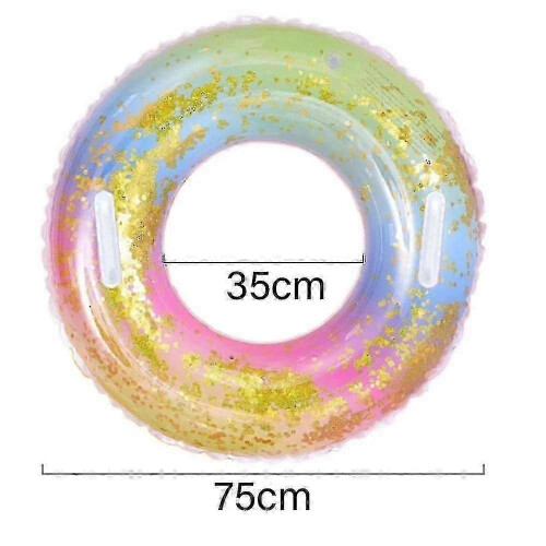 Swimming Ring, Transparent Floating Ring, Rainbow Sequin Swimming Ring Inflatable Pool Float 1